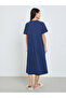Women Navy Blue Graphic Print Midi Dress - 4