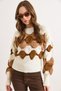 Women's Ecru Textured Color Detailed Knitwear Sweater Kzk-19001153