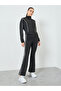Women Black Contour Piping Full Zip Jacket and and Flared Pants Set - 2