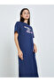 Women Navy Blue Graphic Print Midi Dress - 2