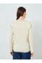 Beige Long Sleeve Oversized T-Shirt with Pocket Detail - 5