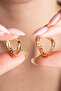 Colorful Zircon Stone Heart Earrings Gold - 2
