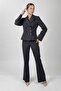 Men's Collared Buttoned Jacket & Pocketed Spanish-Cut Trousers Women's Suit-Smoked - 1196506 - 2