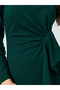 Women Dark Green Ruffled Front Maxi Dress - 4