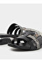 Women Black Snake Skin Print Block Heel Sandals - 3
