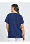 women's graphic print round neck short sleeve button detail top - 4