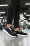 Black and White Mesh Lightweight Flexible Memory Sole Men's Sports Shoes Bst-654 m