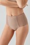 Women's Tulle Detailed High Waist Corseted Bato Panties |   Cappuccino 9304