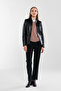 Women's Genuine Leather Black Leather Coat - 5