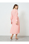 Women Lace Insert Pleated Midi Dress - 4