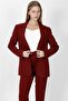 Oversize Single Button Classic Women's Jacket - Burgundy - 1197100
