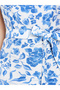 Women Blue Floral Print Strappy A-Line Midi Dress - 4