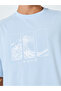 Men Blue Graphic Print Oversized T-Shirt - 4