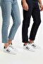 Unisex White Navy Blue Sneaker Oyster Toe Casual Shoes - Comfortable Sole - 6