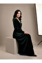 Women V Neck Velvet Maxi Dress