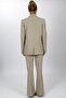 Oversize Single Button Classic Jacket & Pocketed Spanish-Cut Trousers Women's Suit-Bamboo - 1197506 - 4