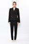 Men's Collared Buttoned Jacket & Pocketed Trousers Women's Suit - Black - 1196505 - 5