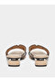 Women Beige Snake Skin Print Block Heel Sandals - 4