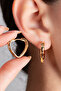 Colorful Zircon Stone Heart Earrings Gold - 3