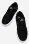 Linen Men's Shoes with Tied Straps; Black and White - 7