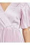 Women Pink Floral Pleated Wrap Midi Dress - 4