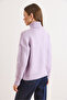 Women's Lilac Turtleneck Soft Textured Knitwear Sweater Kzk-19000892 - 6