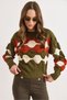 Women's Khaki Textured Color Detailed Knitwear Sweater Kzk-19001153 - 3