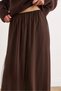 Women's Brown Lined Long Tulle Skirt with Lace Detail Etk-19000400 - 6