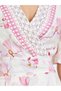 Women Pink Floral Short Sleeves A-Line Maxi Dress - 4
