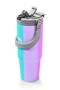 Colorful Striped Patterned Steel Thermos with Straw and Direct Drinking Feature 900 ml 38708 - 2