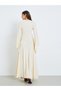 Women Beige Bell Sleeve Bodycon Maxi Dress - 5