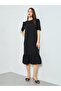 Women Shift Midi Dress with Short Sleeves - 3