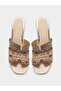 Women Beige Snake Skin Print Block Heel Sandals - 5