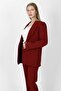 Oversize Single Button Classic Women's Jacket - Burgundy - 1197100 - 4