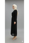 Women's Hijab Lace Lined Straw Belt Dress - 2