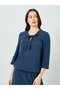 Women Double Gauze Cotton Tie Front Top and Wide Leg Pyjama Set - 3