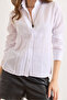 Women's White Slim Fit Woven Shirt with Front Pockets Gml-19001422 - 5