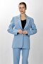 Oversize Single Button Classic Women's Jacket - Sky Blue - 1197100 - 5