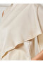 Women White Asymmetric Scarf Detail Satin Top - 4