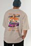Araba Club Series 28 Back Printed Beige Oversize T-Shirt 100% Cotton Men's Women's - 6