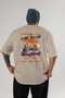 Araba Club Series 8 Back Printed Beige Oversize T-Shirt 100% Cotton Men Women - 2