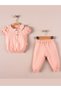 Scalloped Collar Detailed Short Sleeve Baby Girl 2-Piece Set