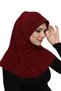Takmatik Plain Burgundy Ready-To-Wear Turban Hijab Pool Cap Medical Suitable Prayer Cover - 5