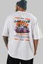 Araba Club Series 2 Back Printed White Oversize T-Shirt 100% Cotton Men's Women's - 5