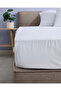 White Plain Cotton Fitted Sheet (Super King Size) - 4