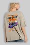 Araba Club Series 7 Back Printed Beige Oversize T-Shirt 100% Cotton Men Women - 3