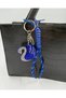Bag Charm and Keychain with Stone Swan Figure – Bag Charm with Blue Rope Strap