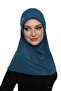 Tactical Stone Handcrafted Bead Embroidered Petrol Color Ready Turban Hijab Bonnet Prayer Cloth - 7