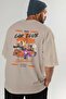 Araba Club Series 39 Back Printed Beige Oversize T-Shirt 100% Cotton Men Women - 7