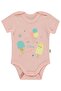 Ice Cream Printed 1-36 Months Snap-On Badi - Pink